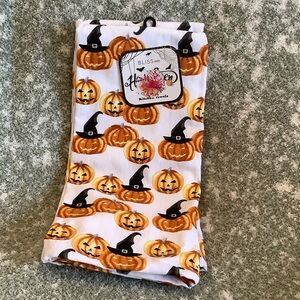 Bliss Studio Jack o lantern Pumpkin Halloween Kitchen Towels Set 2 NWT cotton